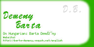 demeny barta business card